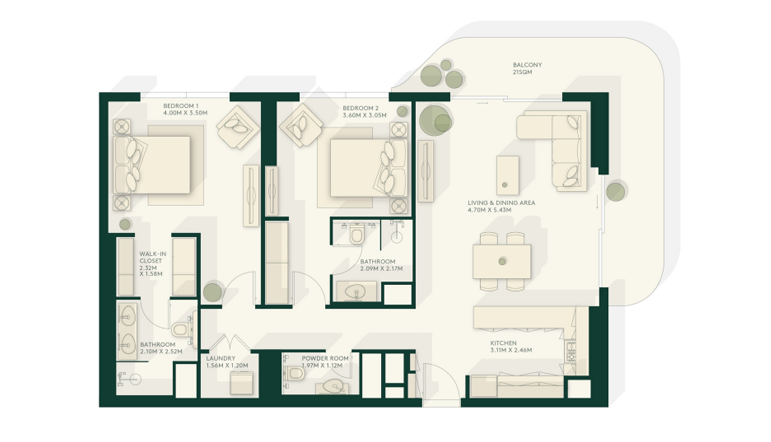 2 Bedroom Type A